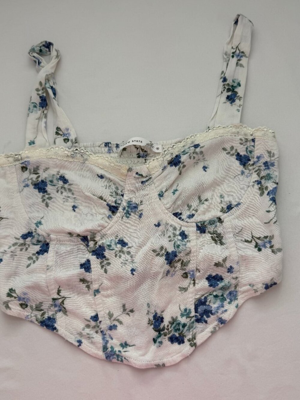 Altar’d State Floral Bustier Crop Top Small Cottagecore Milkmaid Corset Style